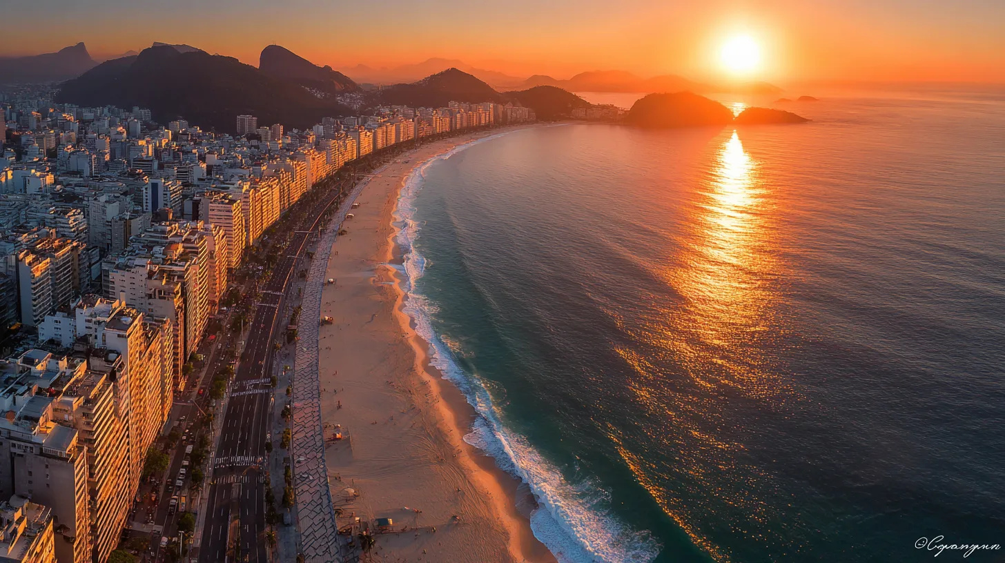 Cinematic view of Copacabana, Rio de Janeiro